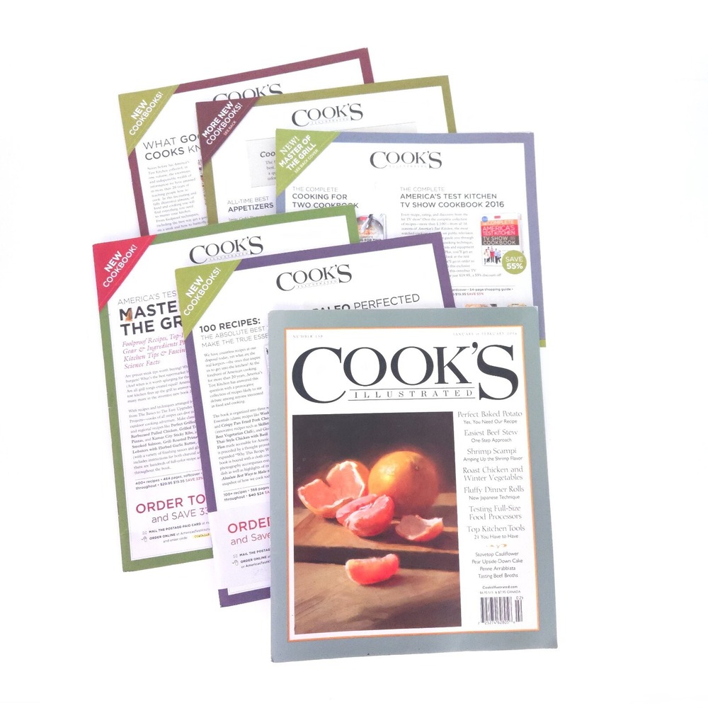 2016 Cook's Illustrated Cooking Magazine Back Issues Lot of 6 Complete Year